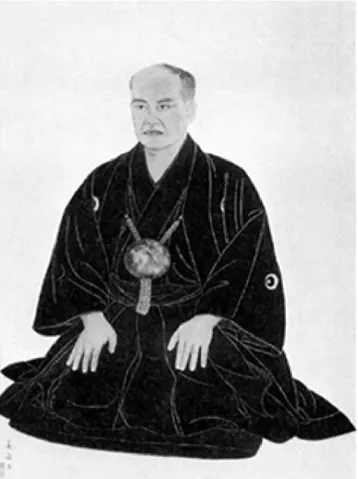 Formální portrét Moriheie Ueshiby od Takako Kunigoshi (1935)