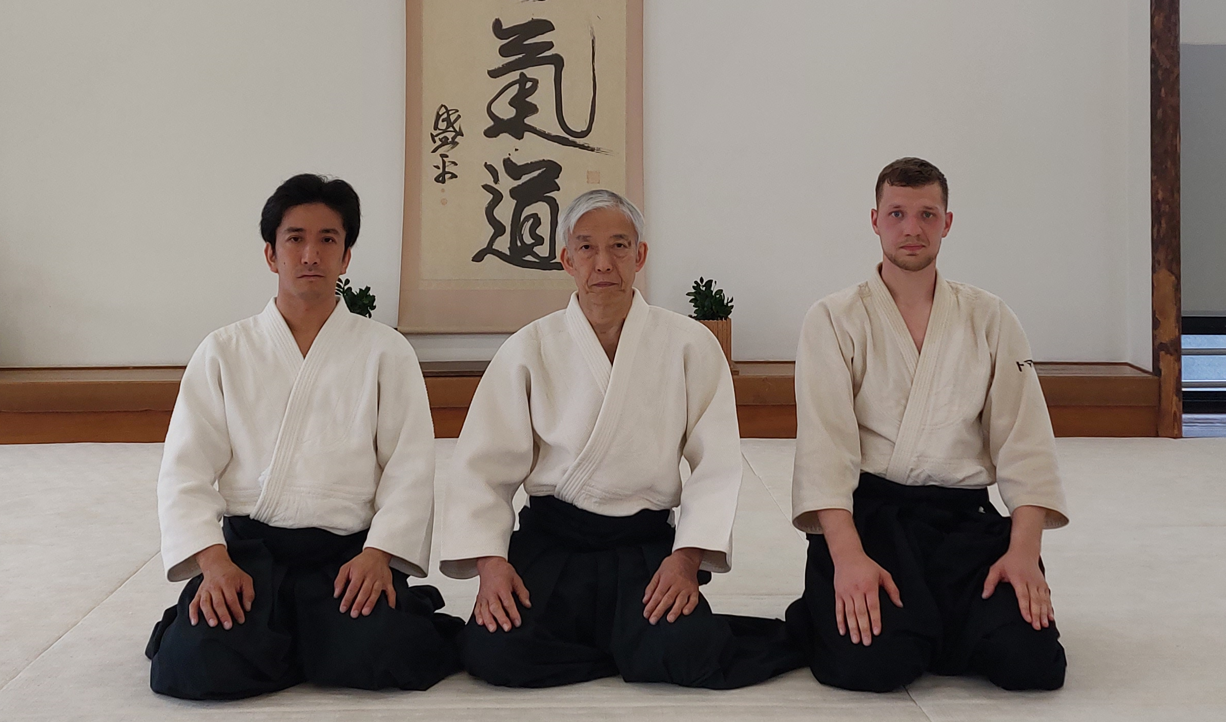 Dojo-cho Mitsuteru Ueshiba, Doshu Moriteru Ueshiba, Tomáš Dubovský - 2023